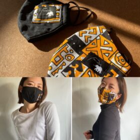 Kitenge mask【Black/Orange】