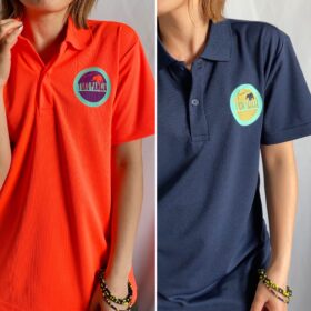 Dry Polo-shirts【Orange/Navy】